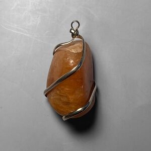 Wire Wrapped Orange Aventurine Pendant